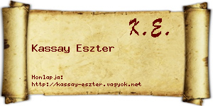 Kassay Eszter névjegykártya